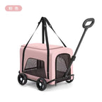 Portable Foldable Pet Hand Cart Lightweight Small Animal Stroller Teddy Dog Cat Outdoor Walking Travel Puppy Pushchair