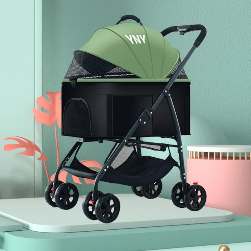 Pet Stroller Lightweight Foldable Detachable Cage Outdoor Travel Small Dogs Cats Teddy Pet Trolley Dog Stroller Pet Stoller