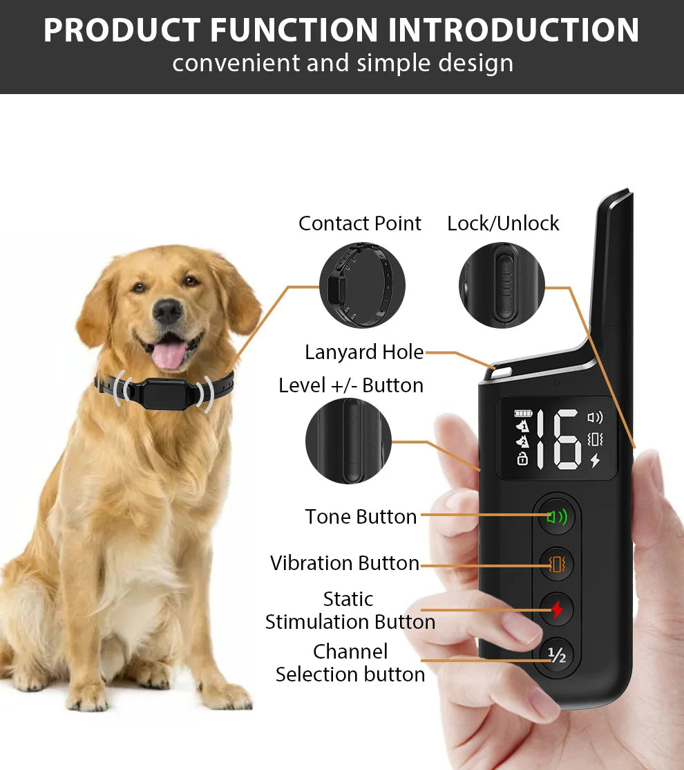 Long-Range Rechargeable Dog Training Collar (500m)