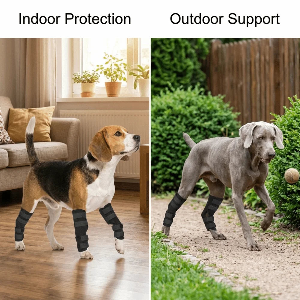 Dog Elbow Leg Brace (1 Pair, Adjustable, Flexible Fabric)