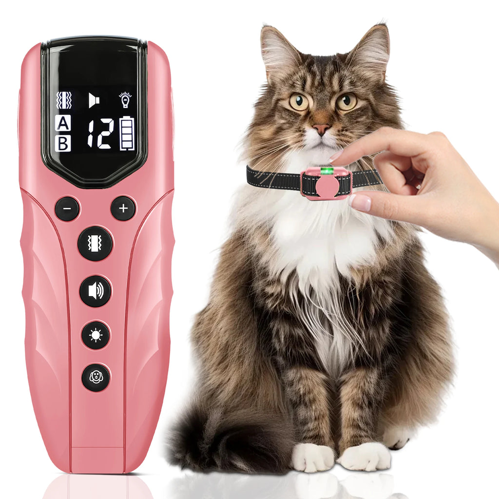 No-Shock Vibrating Cat Training Collar with Remote — 2000ft Range Rechargeable Beep & Vibration Collar