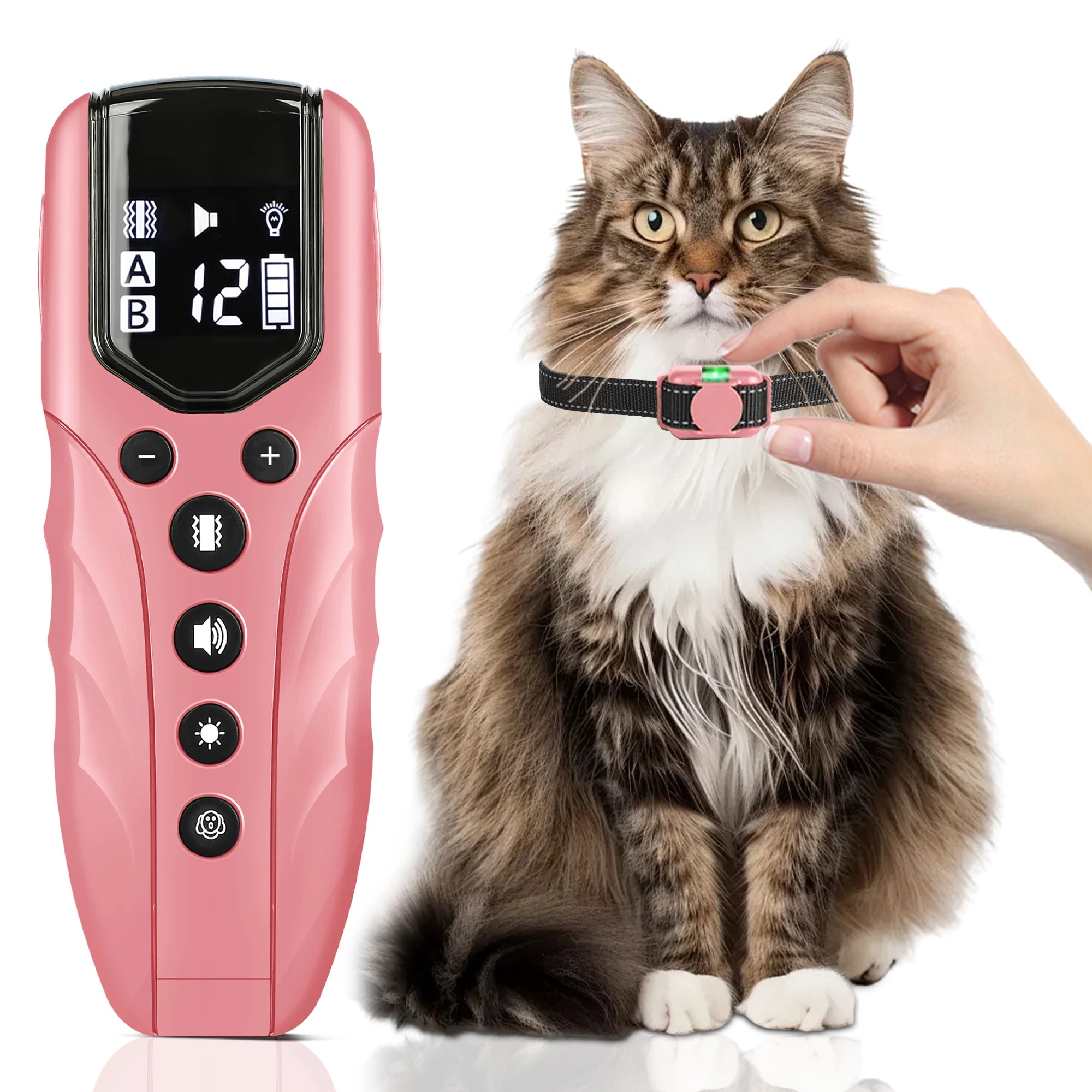 No-Shock Vibrating Cat Training Collar with Remote — 2000ft Range Rechargeable Beep & Vibration Collar
