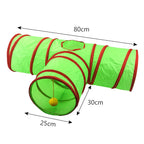 Christmas Cat Tunnel Toy — Foldable Crinkle Play Tube for Interactive Training
