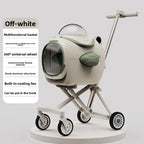 Pet stroller aluminum alloy frame space capsule travel stroller is easy and convenient for dual-purpose use to free hands
