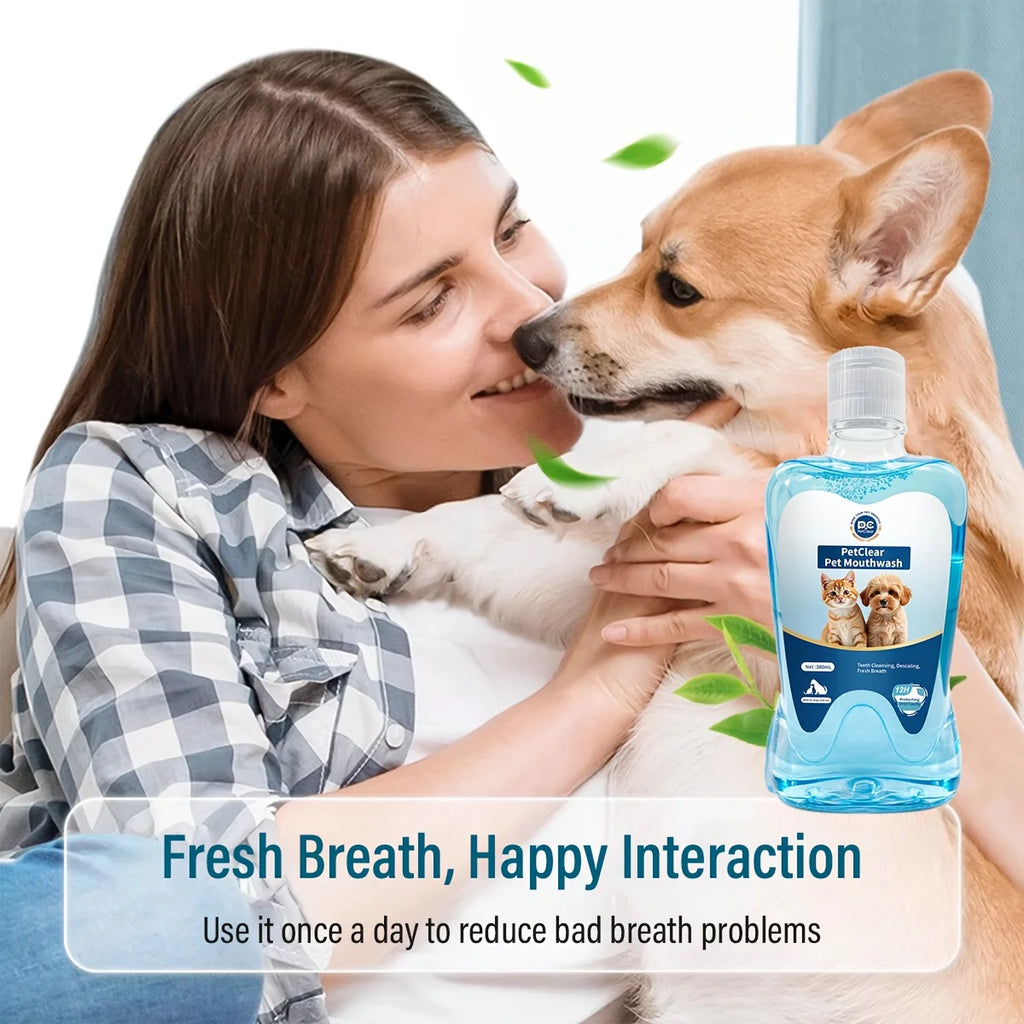 PetClear Pet Oral Clean Water 380ml Dog Cat Mouthwash Tartar Remover Breath Freshener Dog Teeth Cleaning Dental Care Supplies