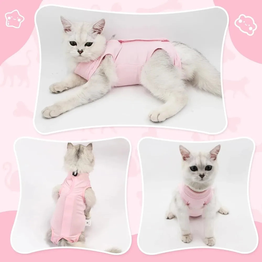 Cat Surgery Recovery Onesie — Anti-Licking Bodysuit for Spay, Neuter & Abdominal Wounds