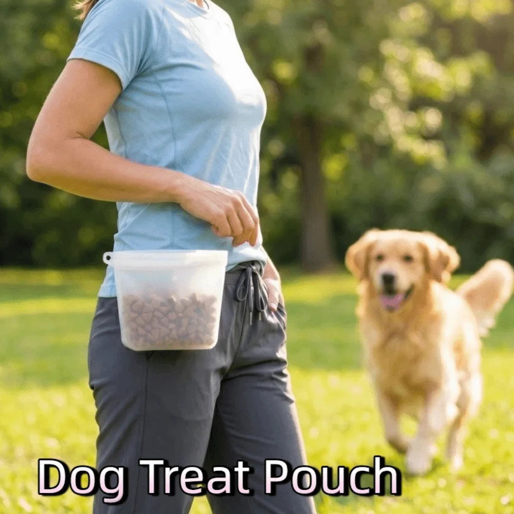 Snacks Storage Waterproof Pet Training Pouch Seal Moisture-proof Dog Treat Pouch Easy Closure Silicone Treat Bag Travel