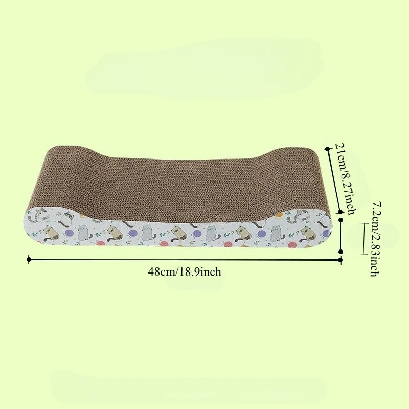 Corrugated Cardboard Cat Scratch Pad — Sofa & Claw Sharpening Board with Cushion Toy