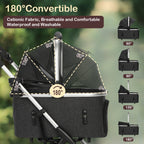 4-Wheel Pet Stroller with Detachable Carrier (Foldable, up to 50lbs)