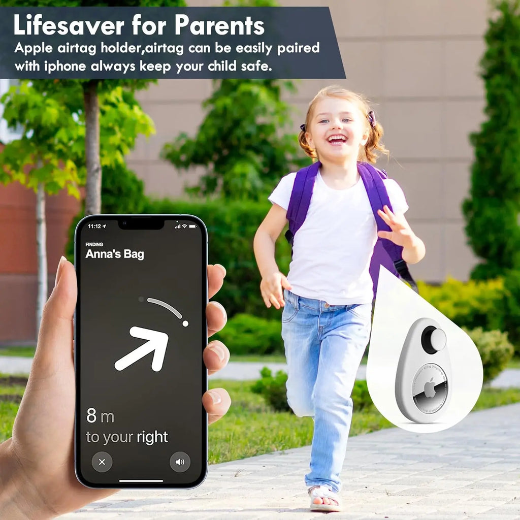 4-Pack Hidden AirTag Holder for Kids - Anti-Removal GPS Case with Pins for Children, Elderly, Pets & Bags