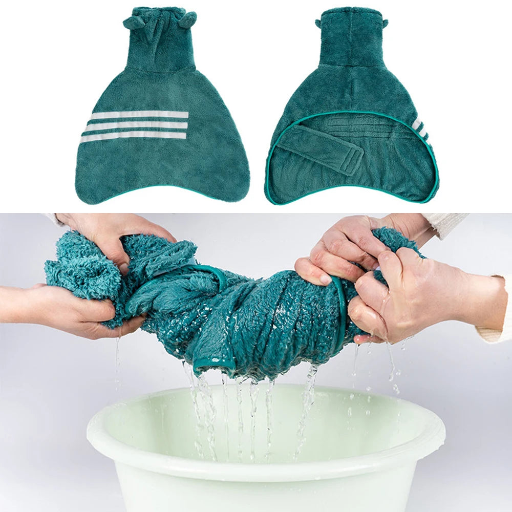 Thicken Dog Bathrobe Super Absorbent Fast Drying Coat for Medium Large Dogs Adjustable High Collar Pet Dog Bath Towel with Ears