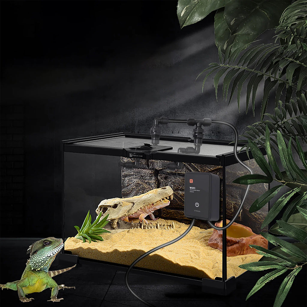 Intelligent Reptile Fogger Terrariums Humidifier Electronic Timer Automatic Mist Rainforest Spray System Kit Sprinkler Control