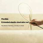 Simulated Bird Feather Cat Teaser Stick with Epoxy Sucker & Steel Wire Rod