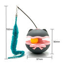 Electric Cat Roller Tumbler Toy with Feather Stick — Interactive Sports Teaser for Indoor Cats