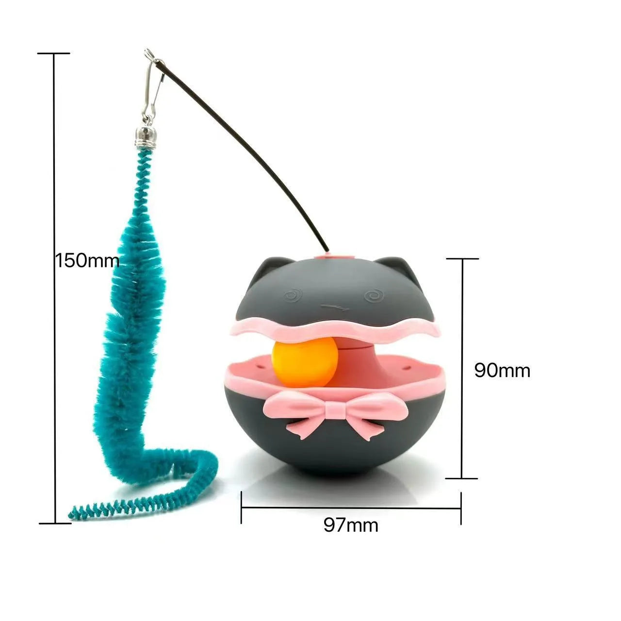 Electric Cat Roller Tumbler Toy with Feather Stick — Interactive Sports Teaser for Indoor Cats
