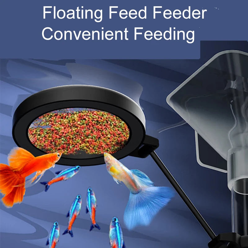 Acrylic Telescopic Aquarium Fish Feeder Tube (Transparent, Adjustable Length, Feeding Ring)