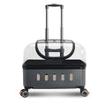 Large Capacity Portable Pet Trolley Box Universal Wheels Breathable Transparent Backpack Zipper Closure Made Durable Plastic