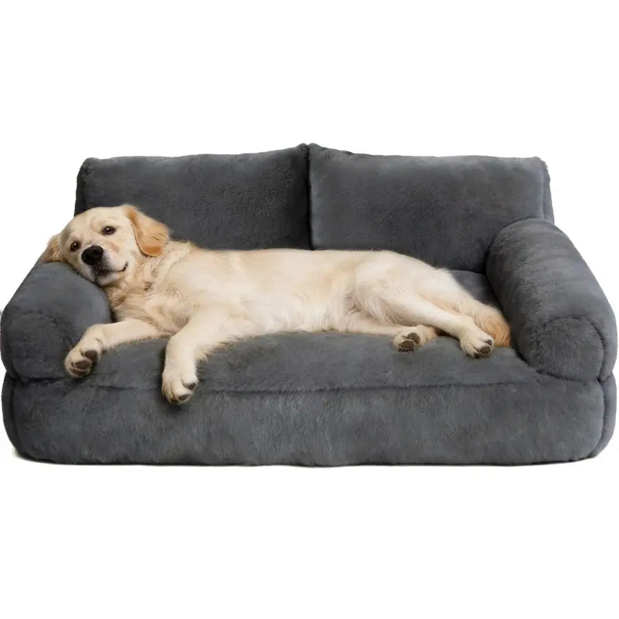 Plush Cat & Dog Couch Bed with Removable Washable Cover