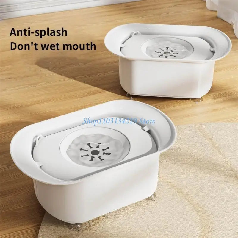 N5KC Spill-Resistant Pet Dog Dish (2200ml, Slip-Proof Base)