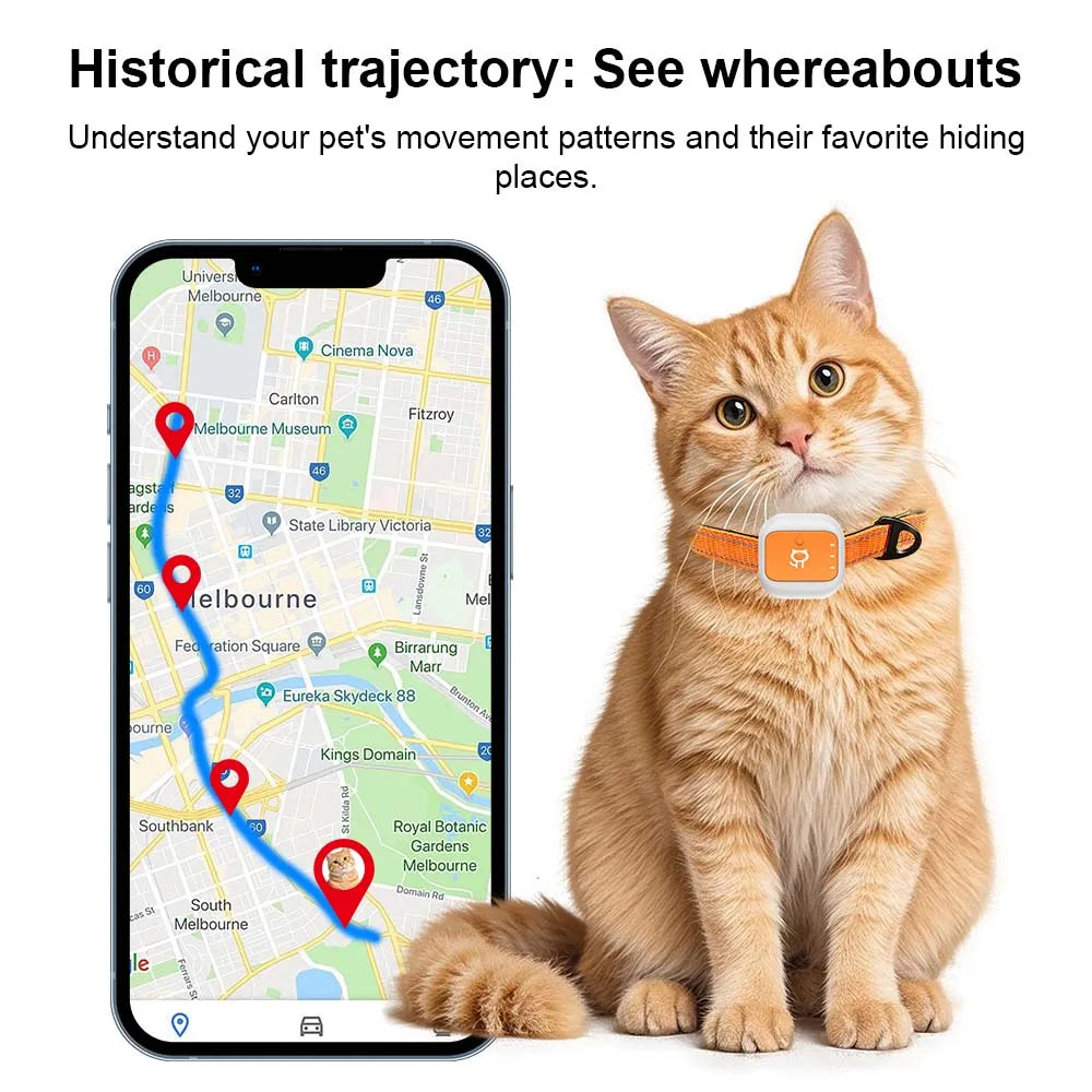 New Style Mini GPS Pet Tracker Collar with Movement Alerts - Remote Anti-Loss Locator for Dogs, Cats & Puppies