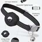 AirTag Cat & Dog Collar Silicone Sleeve — Reflective 3-Wire Tracker Holder with Bell