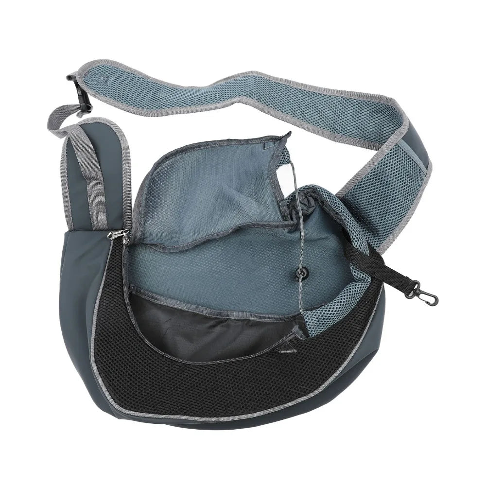 Breathable Mesh Pet Crossbody Sling Carrier (Large Capacity, Adjustable)