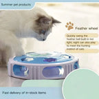 Electric LED Cat Turntable Feather Toy — Auto-Rotating Light-Up Interactive Cat Toy