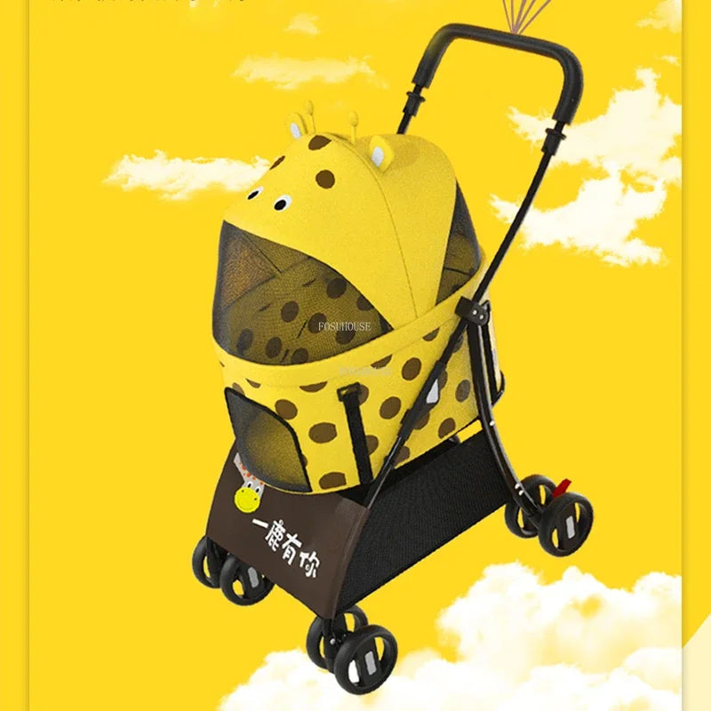 Separable Dog Stroller, Portable Foldable Pet Cart, Lightweight Medium Dogs Carrier, Creative Outdoor Pet Travel Supplies Gear