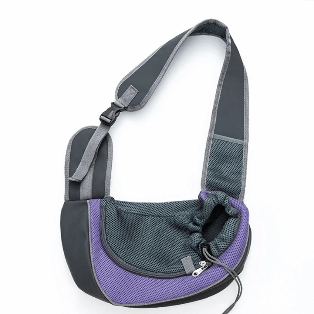 Hands-Free Puppy Carrier Backpack Breathable Crossbody Bag Travel Shoulder Bag Multi-size Oxford Cloth Mesh Sling Bag