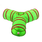 Christmas Cat Tunnel Toy — Foldable Crinkle Play Tube for Interactive Training