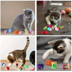 21-Piece Mixed Cat Toy Set — Plastic & Plush Variety Pack for Multiple Cats