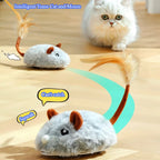 Realistic Plush Mouse Cat Toy with Wagging Tail — Interactive Running Mice for Indoor Play