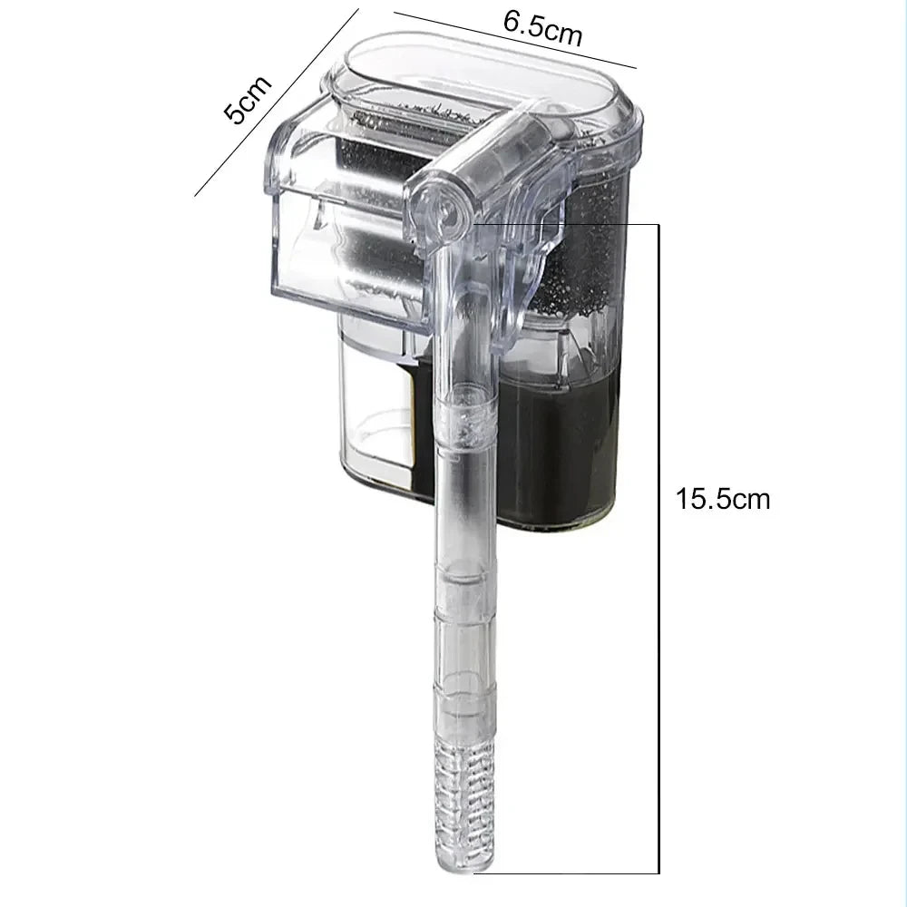 USB Mini Suspended Aquarium Filter (2.5W, 250L/H, For Tanks Under 30cm, Ultra-Quiet)