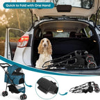 3-Wheel Pet Stroller for Small to Medium Dogs & Cats, Foldable with Mesh Canopy & Cup Holders, Easy Assembly