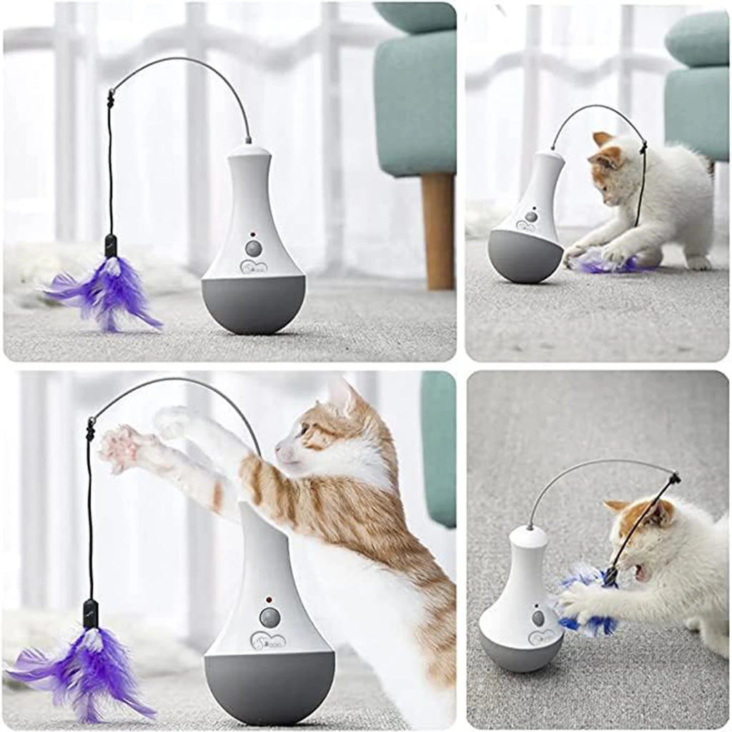Automatic Rotating Feather Cat Teaser Toy