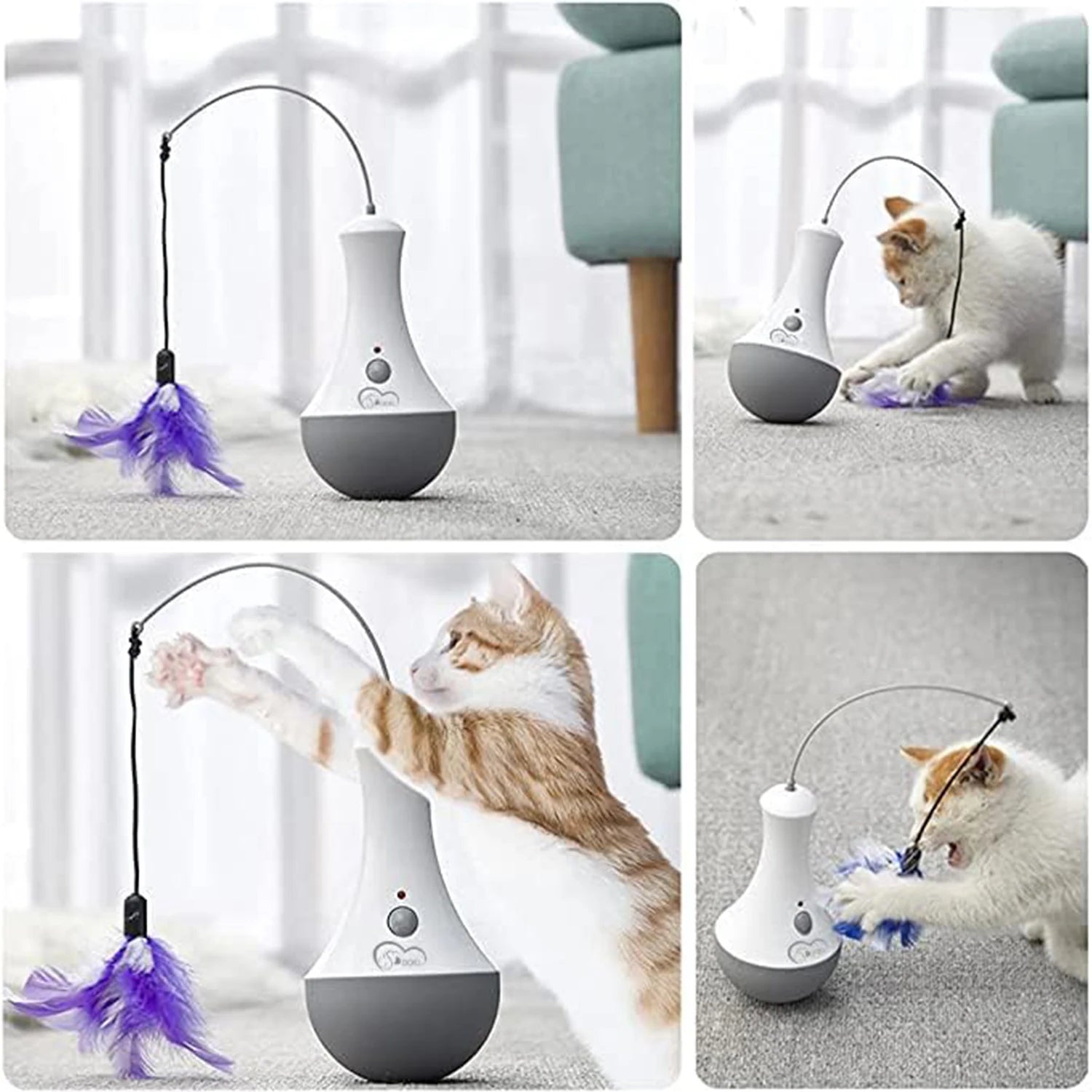 Automatic Rotating Feather Cat Teaser Toy