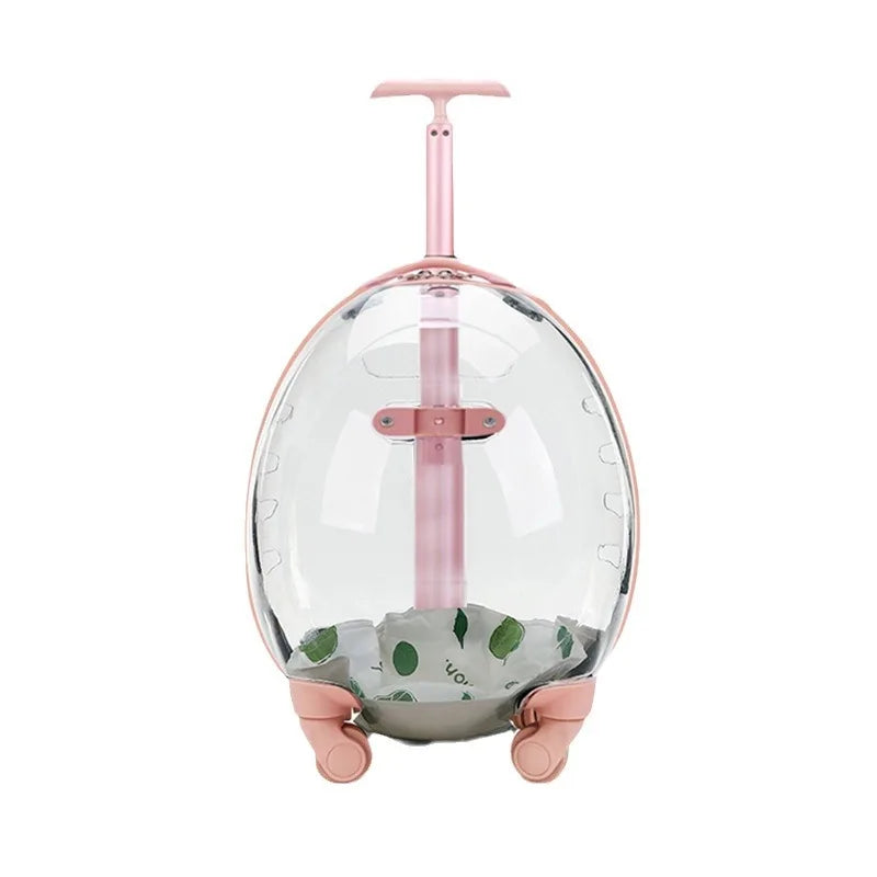 2026 Transparent Pet Luggage Large Capacity Handheld Pet Carrier Bag Portable Travel Cart for Cats Dogs