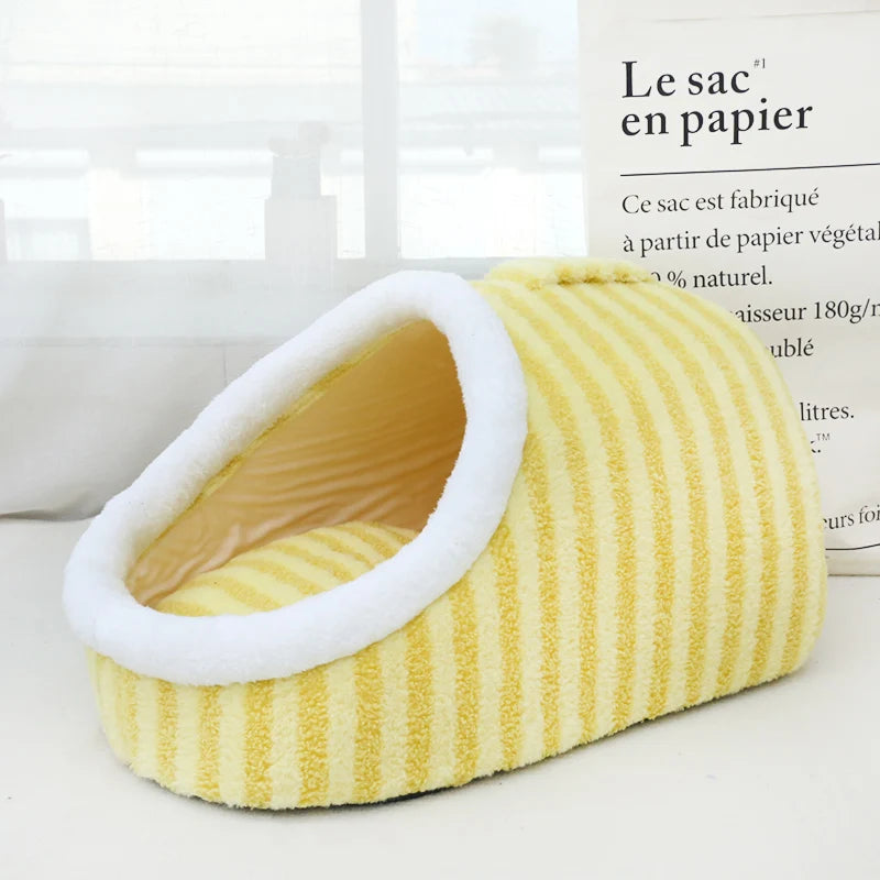 Portable Cartoon Striped Pet Bed (All-Season)