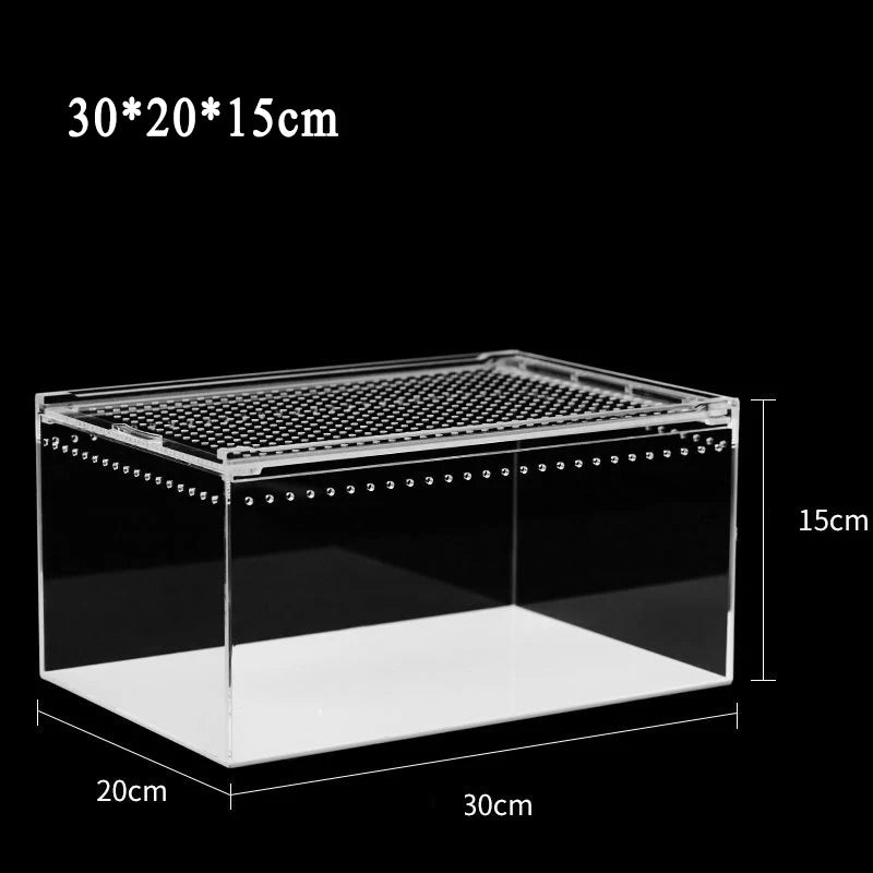 Acrylic Transparent Reptile Breeding Box Arboreal Terrarium for Insect Spider Lizard Scorpion Feeding Cage