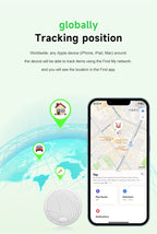 Apple Find My MFi Bluetooth Tracker Tag for Keys, Earbuds, Luggage & Pets (iOS)