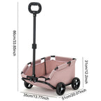Foldable Small Pet Stroller 4 Wheels Teddy Small Pet Cart Lightweight Folding Trolley Ideal for Small Pets Outings