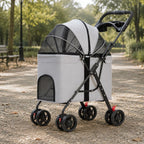 Foldable Pet Stroller Carrier Wheeled Mesh Pet Stroller