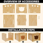 Solid Wood Cat Villa with Integrated Scratching Board (All-Season)