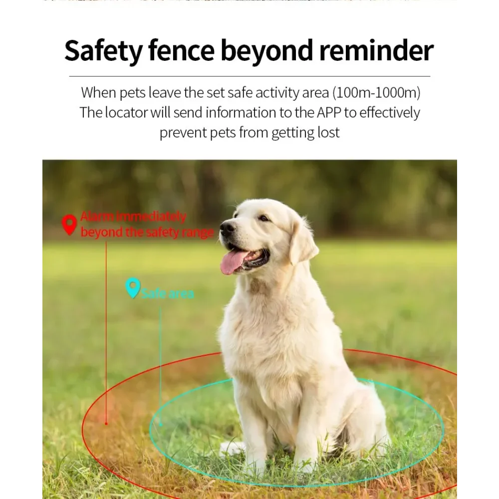 GSM & AGPS Waterproof GPS Pet Collar Tracker with Real-Time Calls & Remote Control - Locator for Cats & Dogs