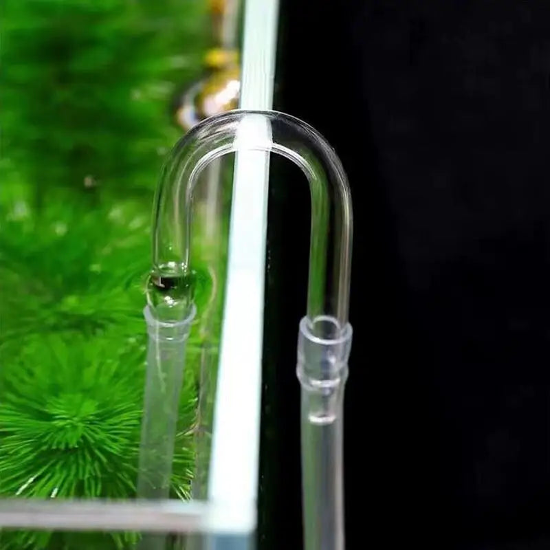 Aquarium U-Shaped Glass CO2 Tube Connector (Air Pipe Check Valve, CO2 Diffuser Accessory)