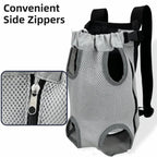 Breathable Mesh Pet Front Bag Adjustable Strap Double Shoulder Pet Carrier Backpack Lightweight Portable Dog Front Carrier