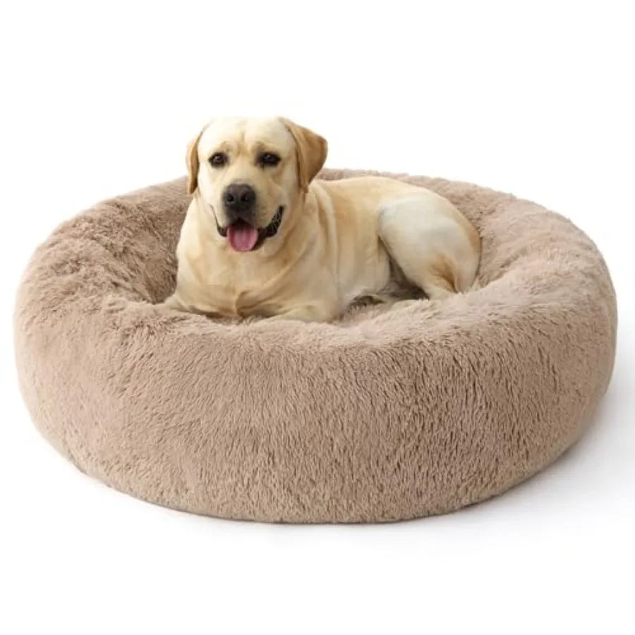 SupportMax 30in Calming Donut Dog Bed, Anti-Slip & Washable (Medium)