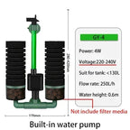 3-in-1 Submersible Aquarium Filter Pump (AC220V, Sponge + Biological + Chemical, Silent)