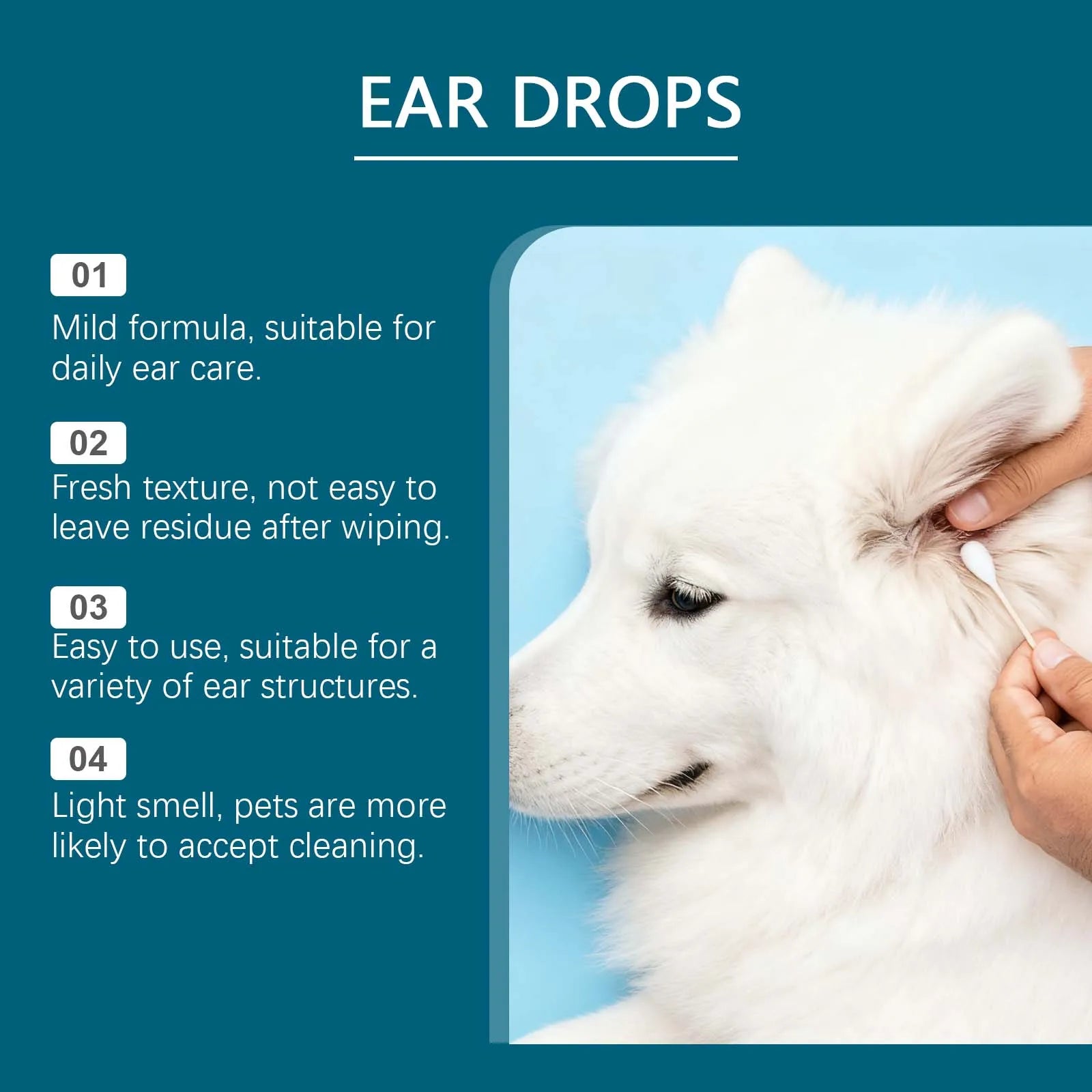 60ml Soothing Ear Itch Relief Drops for Dogs Gentle Pet Ear Cleaner, Nutrient Ingredients to Maintain and Nourish Ear Care Drops