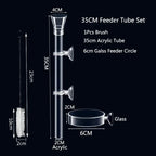 Acrylic Aquarium Shrimp Feeding Dish & Tube (Transparent, 20–30cm, Snail & Shrimp)